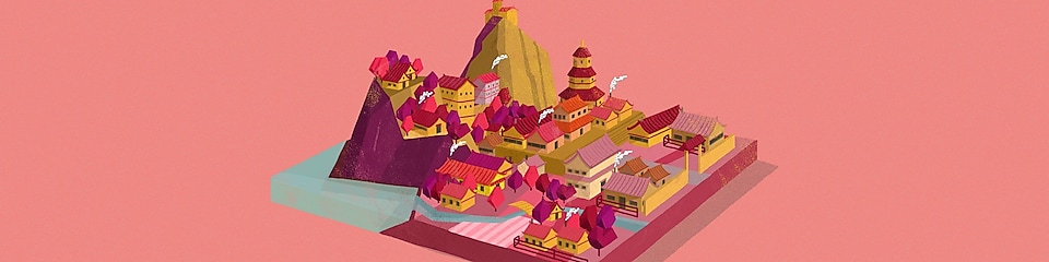 Animation of a city in China