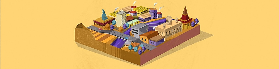 Animation of India city